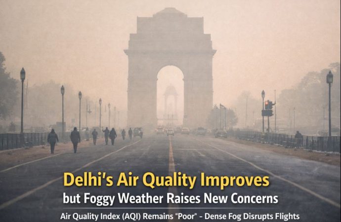 Strong Winds Improve Delhi’s Air Quality, AQI Still Remains ‘Poor’